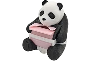 RhyNSky Panda Manual Sticker Dispenser Postage Stamp Roll Dispenser Holder for Desk, Stamps NOT Included, 1.18" Core, Black, C03