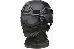 SANYETS Airsoft Helmet,Black Tactical Helmet with Airsoft Accessories,Tactical Airsoft Gear