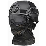 SANYETS Tactical Helmet, Black Airsoft Helmet with