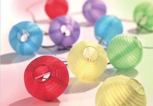 Brema 123085 Solar Party-Lichterkette 10-teilig, rund aus wasserfestem Polyester mit 10 weißen LED's