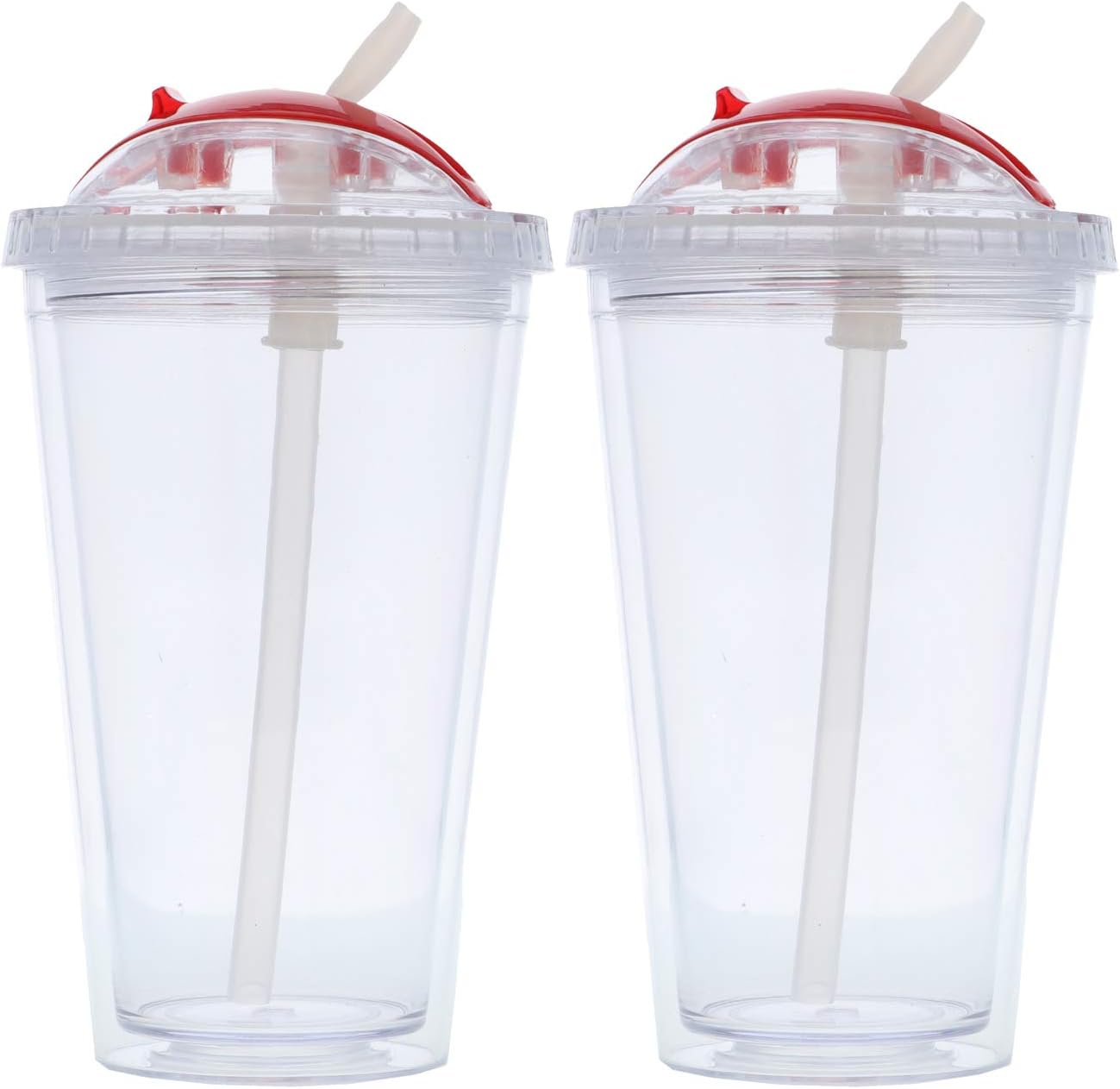 16 ounce Acrylic Tumbler, Double Wall Insulated with Straw Travel Tumblers Set of