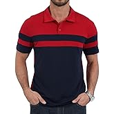 Epoleatries Mens Polo Shirts Short Sleeve Color Block T Shirt Summer Lightweight Casual Golf Shirts