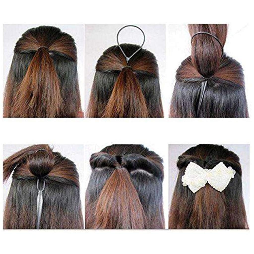 WJood 14 Pieces Plastic Magic Topsy Hair Braid Accessories Ponytail Maker Clip Tool Hair Styling Accessories, 7 Colors, Totally 7 Pairs : Beauty