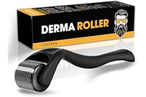 CLETINA 540 Titanium Derma Roller - Microneedle Micro Needle Roller for Men and Women Home Use - Microneedling Roller Microneedle Roller Skin Care Tool (Matte Black#1.0#)