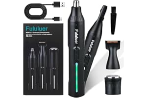 Fululuer Nose Hair Trimmer for Mens and Women | Rechargeable 4-in-1 Ear, Nose, Eyebrow & Beard Trimmers | 8500 RPM | USB Charging | Washable, LED Indicator