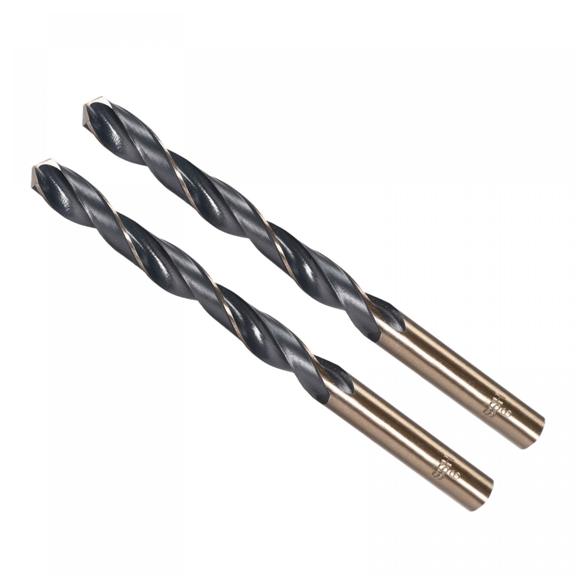 CoCud Twist Drill Bits, 9mm Cutting Edge, Titanium & Nitride Coated High Speed Steel 4341 Round Shank - (Applications: for Stainless Steel Drilling Machine), 2-Pieces — image 1