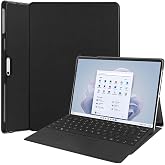 Kepuch Custer Case for Surface Pro 11/10 / 9,Ultra-Thin PU-Leather Hard Shell Cover - Black