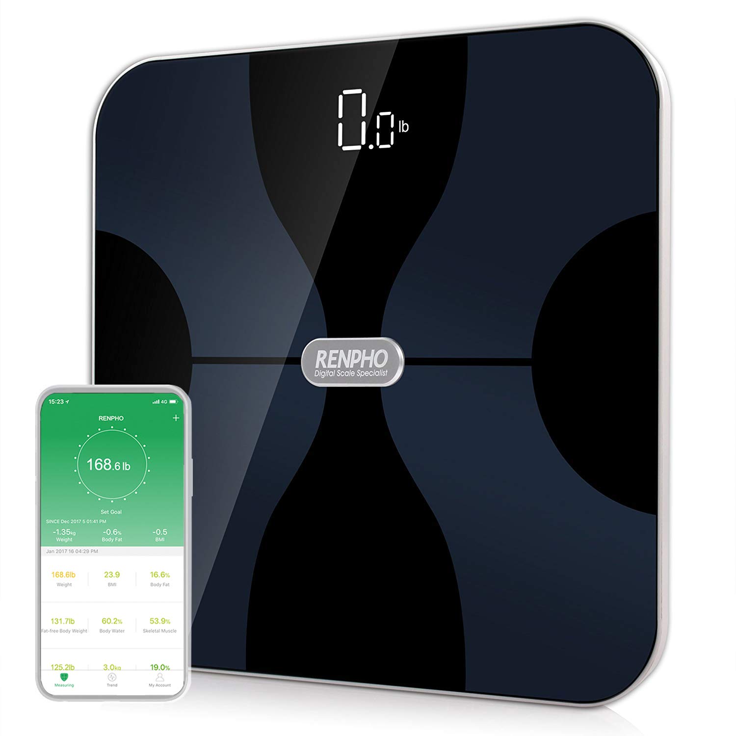RENPHO Bluetooth Smart Digital Bathroom Body Fat Composition Scale