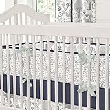 Carousel Designs Navy and Gray Woodland Crib Bumper
