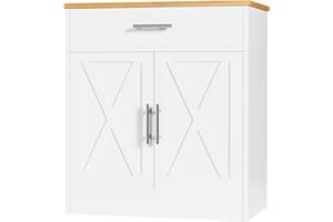 Shintenchi Farmhouse Storage Cabinets with Doors and Shelves,Kitchen Barn Door Storage Cabinet with Drawers,Coffee Bar Cabinet Buffest Sideboard for Dining Room,Bathroom,Entryway