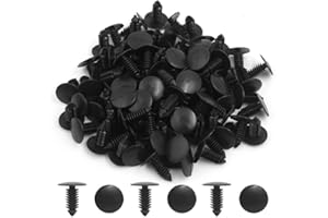 MANSHU 200 Pcs Car Plastic Trim Boot Rivets Push Clip Fastener, 6.4mm Hole Push Retainer Bumper Fender Shield Clips, Automotive Plastic Push Pins Bumper Clips, Car Plastic Rivets Retainers Screw.