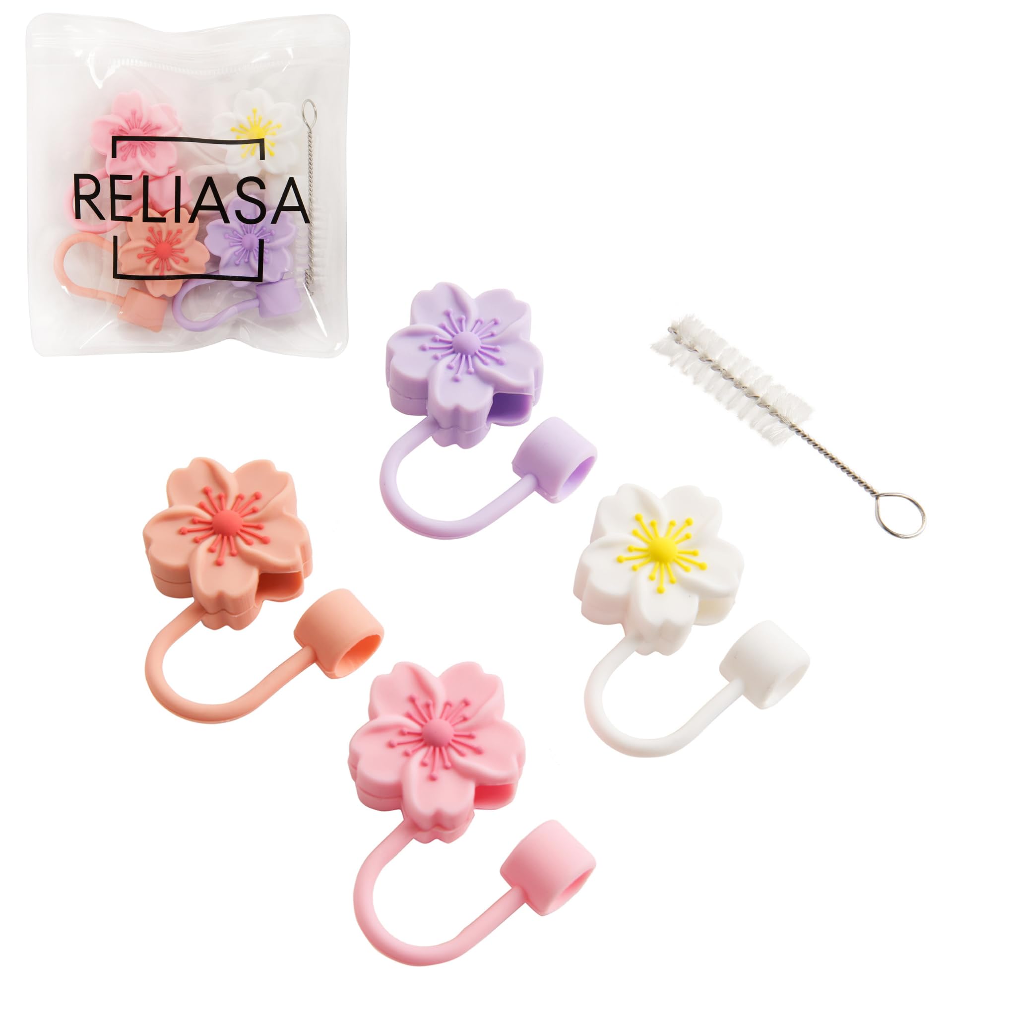 Photo 1 of RELIASA Flower Straw Covers for Stanley Cups - Straw Cover Cap for 30oz & 40oz Stanley Tumbler with Handle, Cute Tumbler Accessories, Reusable Toppers