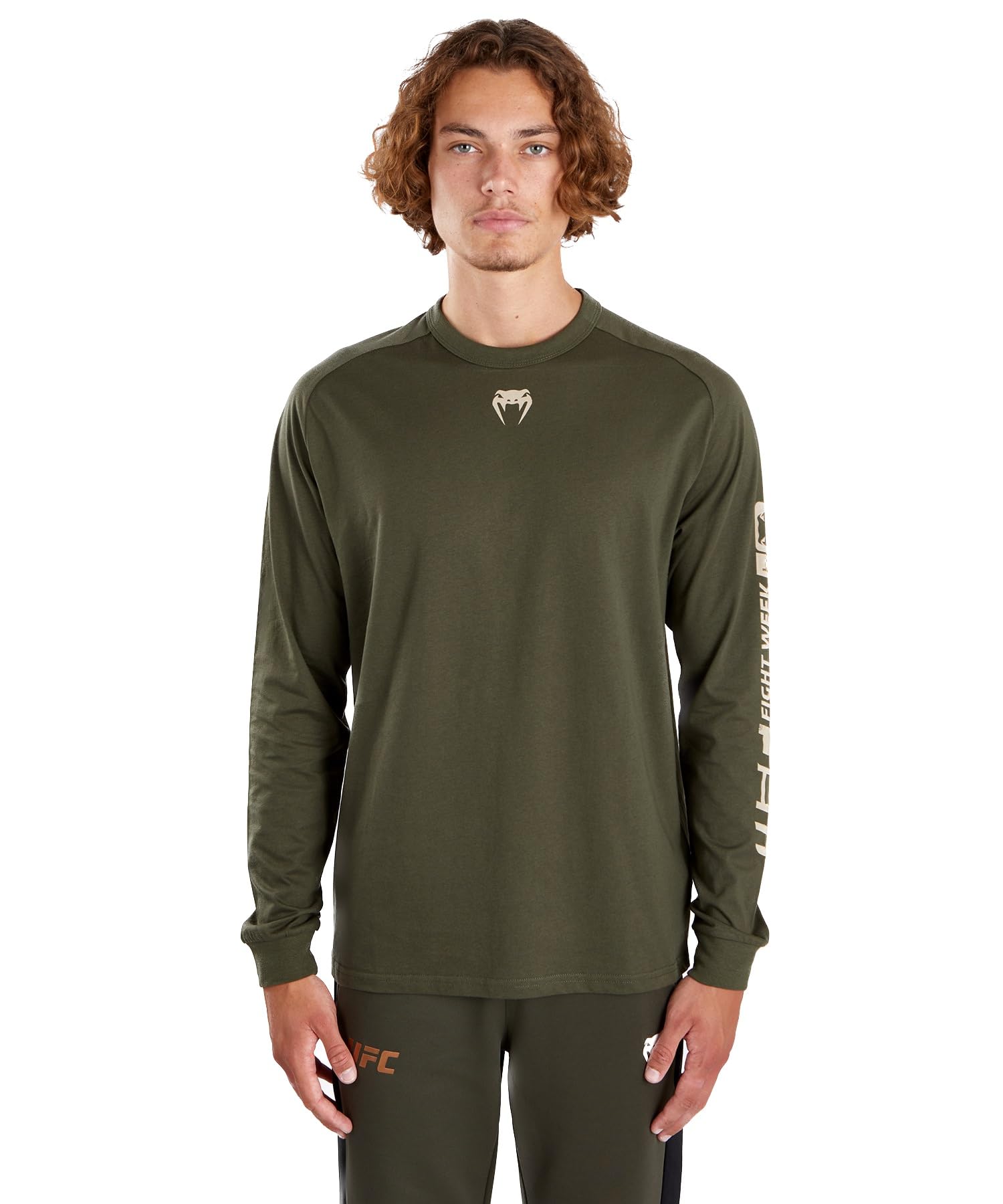 Venum, UFC Adrenaline Fight Week Men’s Long-Sleeve T-Shirt, Men's, S, Khaki