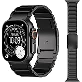 Titanium Metal Band Compatible with Apple Watch Bands Ultra 3/2/1 49mm 46mm 45mm 44mm for Women Men, Luxury Link Bracelet Adjustable Scratch Resistant Strap for iWatch Series 11 10 SE 9 8 7 6 5 4