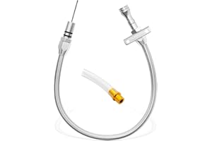 UOIENRT Transmission Dipstick Stainless Braided Hose, Replacement for Chevy GM TH350 TH-400 700R4 Tranny SBC BBC Trans