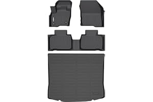 GINOWY-Floor Mats & Cargo Liner for Ford Edge 2015-2025丨 TPE All Weather Car Mats Rubber Liners for Ford Edge Accessories Cargo Trunk Mat