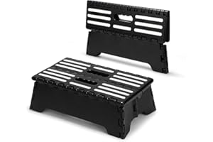 LEICHTEN Step Stool Foldable, 5 inch Folding Step Stools for Adults, Sturdy Portable Non-Slip Collapsible Stepping Stool with Handle for SUV, RV, Kitchen, Bathroom (Black)