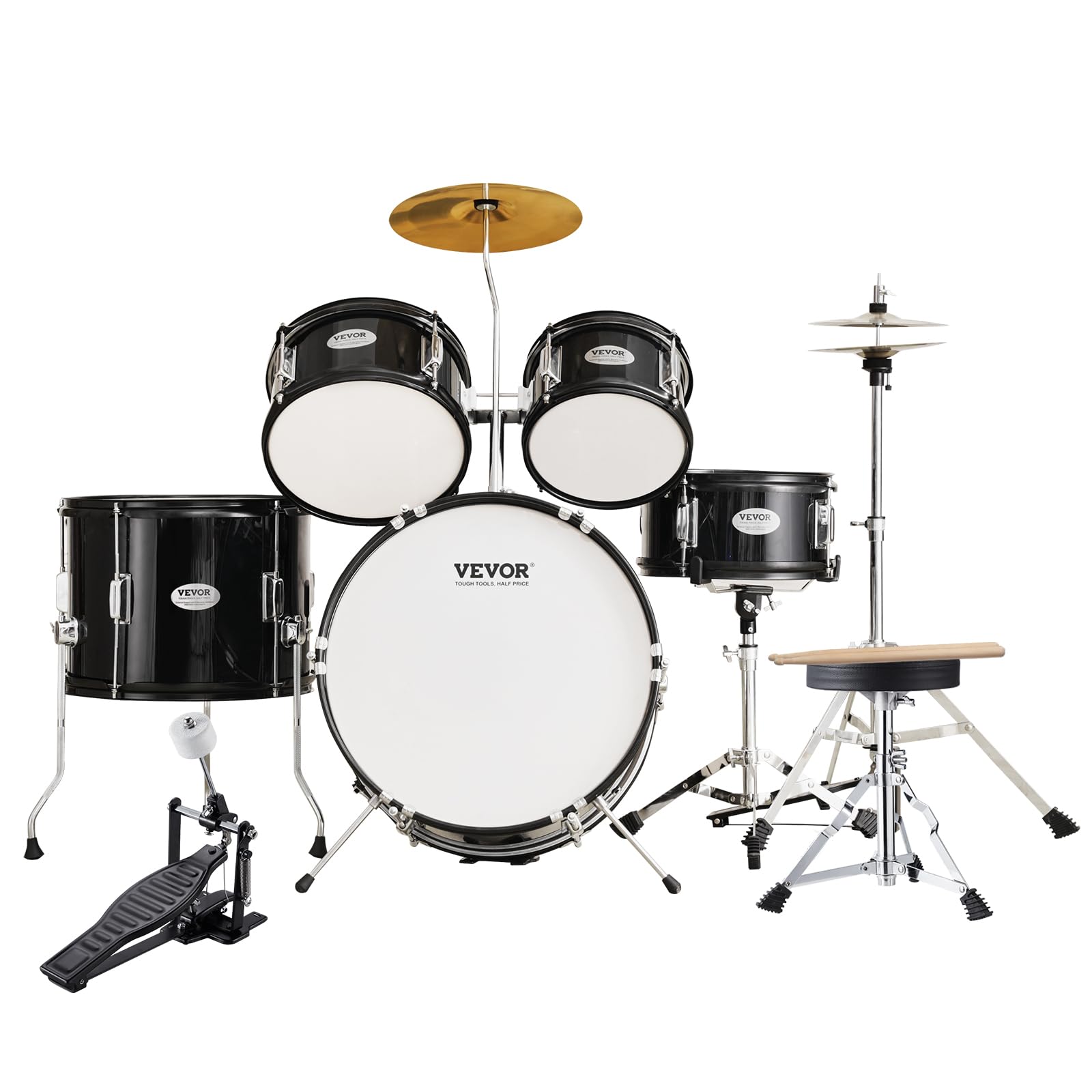 VEVOR Drum Set for Kids, Beginner Junior Drum Kit
