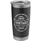 Born in 1955 Vintage 70 Year Old Gifts 70th Birthday Stainless Steel Insulated Tumbler
