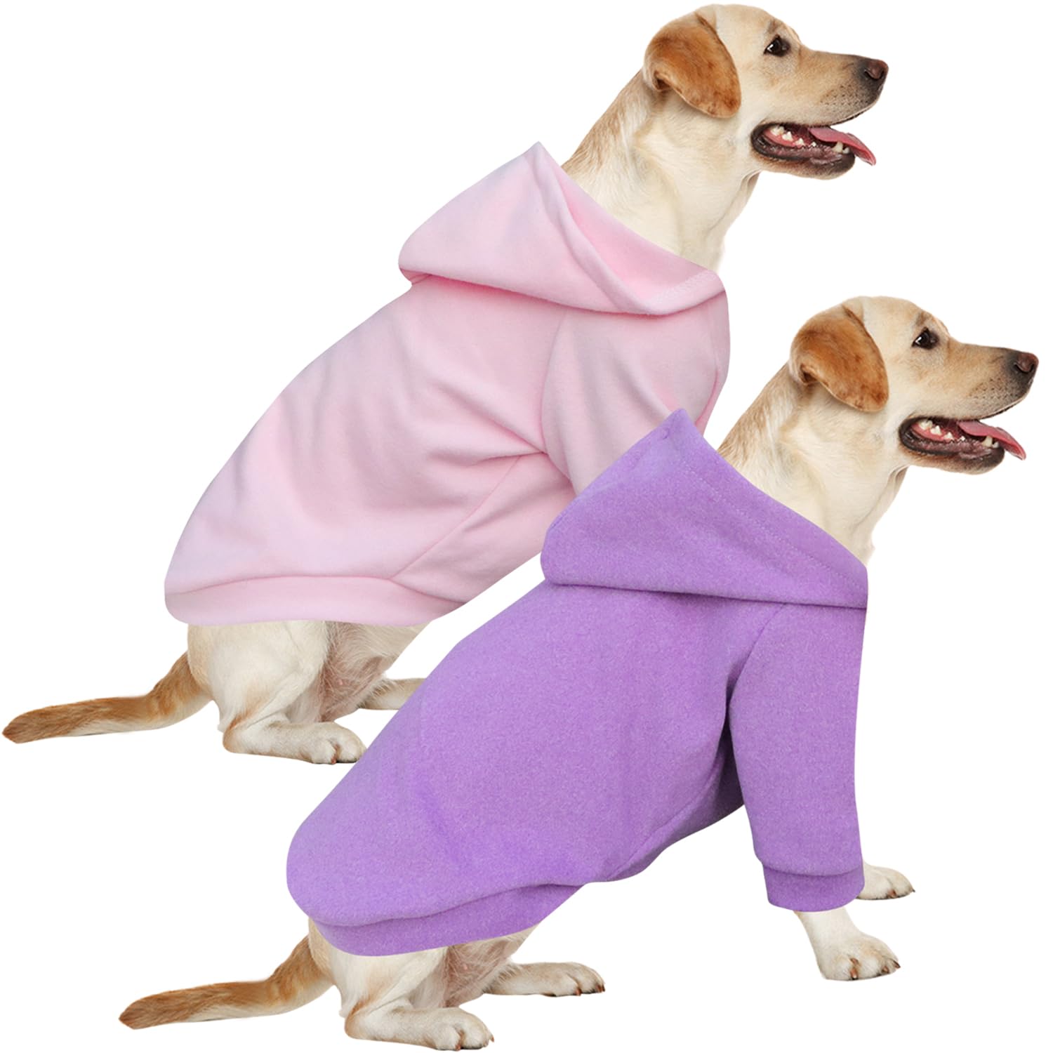 HuaLiSiJi Dog Hoodie Dog Sweatshirt Warm and Lightweight, With a Soft Texture, Elasticity Easy to Wear and Bright Colors (2PCS Purple+Pink, 4XL)