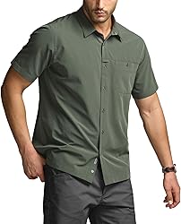 CQR Men's Short Sleeve Tactical Shirts, UPF
