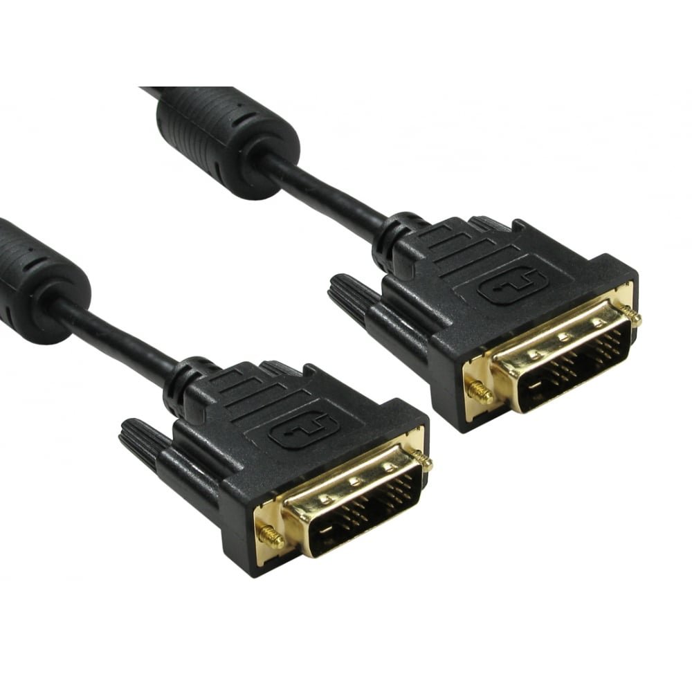 rhinocables DVI Cable, DVI to DVI Cable, Single Link Cable, 18 +1 Digital 19 PIN, Male-to-Male DVI Lead, Gold Contacts - Suitable for Home and Office Use (1m)