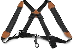 Saxophone Strap of Harness - Adjustable Soft Padded Sax Shoulder Strap Design for Bass Tenor Alto Saxophone with Snap Hook La