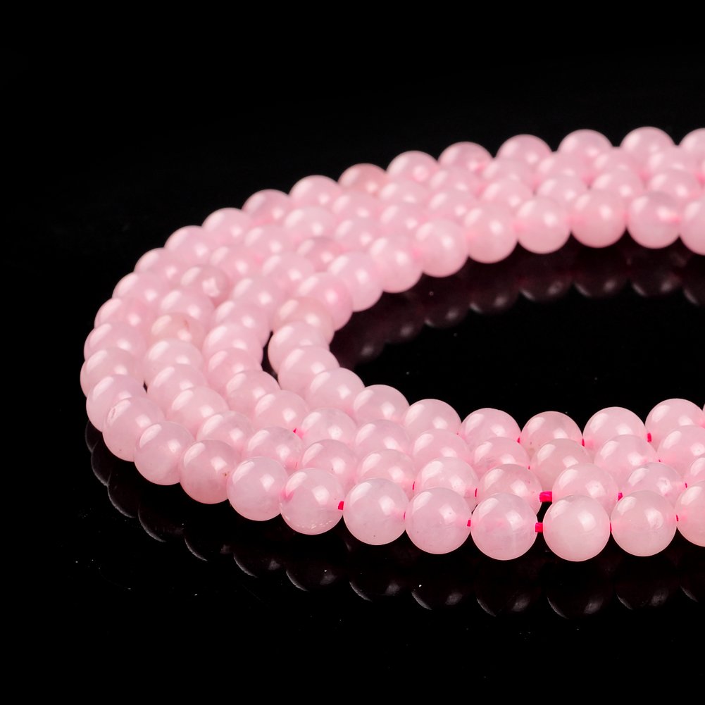Ruilong Rose Quartz Round Loose 15.5" Pink Natural Stone Beads for Jewelry Making 2/3/4/6/8/10/12MM (8MM)