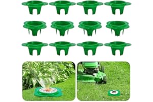 Adnee 12 Pcs Lawn Sprinkler Head Protector, 6 Inch Flower Shaped Sprinkler Donut with 3.8 Inch Inner Diameter, Green Outdoor Lawn Sprinkler Spray Guard to Reduce Damage from Cars and Mowers