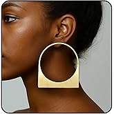 Large Chunky Gold Hoop Earrings for Women – Expensive Hollow Geometric Stainless Steel Statement Dangle Earrings with Textured Big Circle Design, Modern Metallic Fashion Jewelry Gift