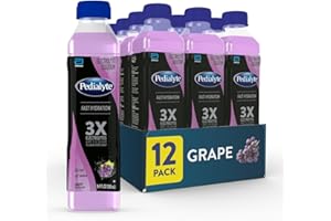 Pedialyte Electrolyte Solution, Grape, Hydration Drink, 16.9 Fl Oz (Pack of 12)