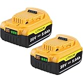 UGLOEY 5.0Ah 20V Max Lithium Batteries:Replacement for Dewalt 20V Max Battery,Compatible with Dewalt Battery DCB208 DCB200 DC