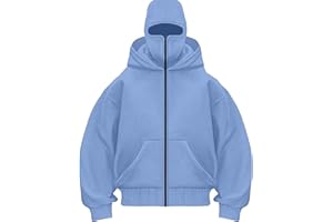 congluoki Men's Winter Double Hoodie Sweatshirt with Zip and Pocket Windproof Warm Sports Jacket Men Casual Hooded Coat