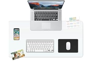 RostiKong Clear Desk Cover Protector 14'' x 24'' Desk Pad Mat Blotter on Top of Desks Transparent PVC Table Protector Rectangle Desk Mat Table Cover for Office Writing Desktop Dresser with Mouse Pad