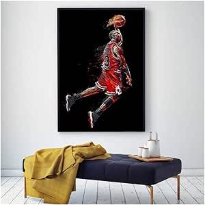 XZRDP Pintura de Arte Abstracto Michael Jordan Poster Fly Dunk