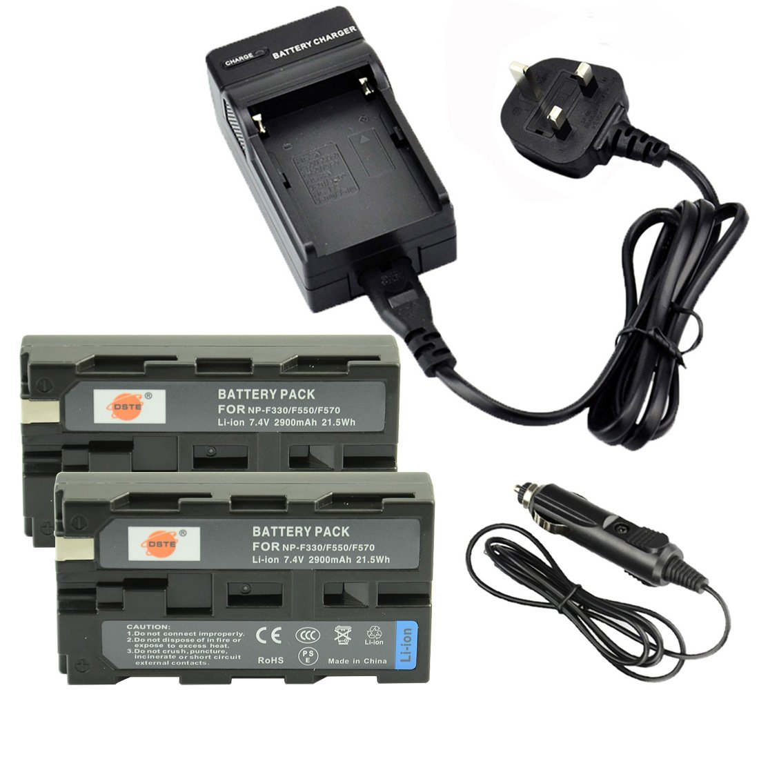 Dste Camera Battery and Charger Kit,[Np-F530][Np-F550][Np-F570] Backup Power Set
