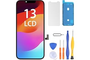LL TRADER Screen Replacement for iPhone 13 6.1" LCD Retina FHD Display COF Touch Screen Digitizer with Repair Tool Kits, Waterproof Tape, Screen Protector (Truetone programable) 2025 New