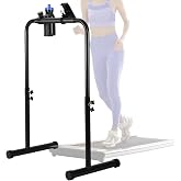 Leinuosen Walking Pad Handle Bar Only Adjustable | with Phone and Cup Holder, Adjustable Treadmill Handrail Height, Comfortable Grip, Stainless Steel Frame, Overbold Stable