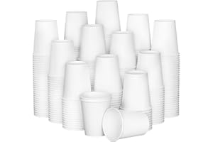 RAZCC 8 oz Paper Cups, 300 Pack 8oz Disposable Paper Coffee Cups, Coffee Cups 8 oz for Cold and Hot Drinks, White Paper Drink