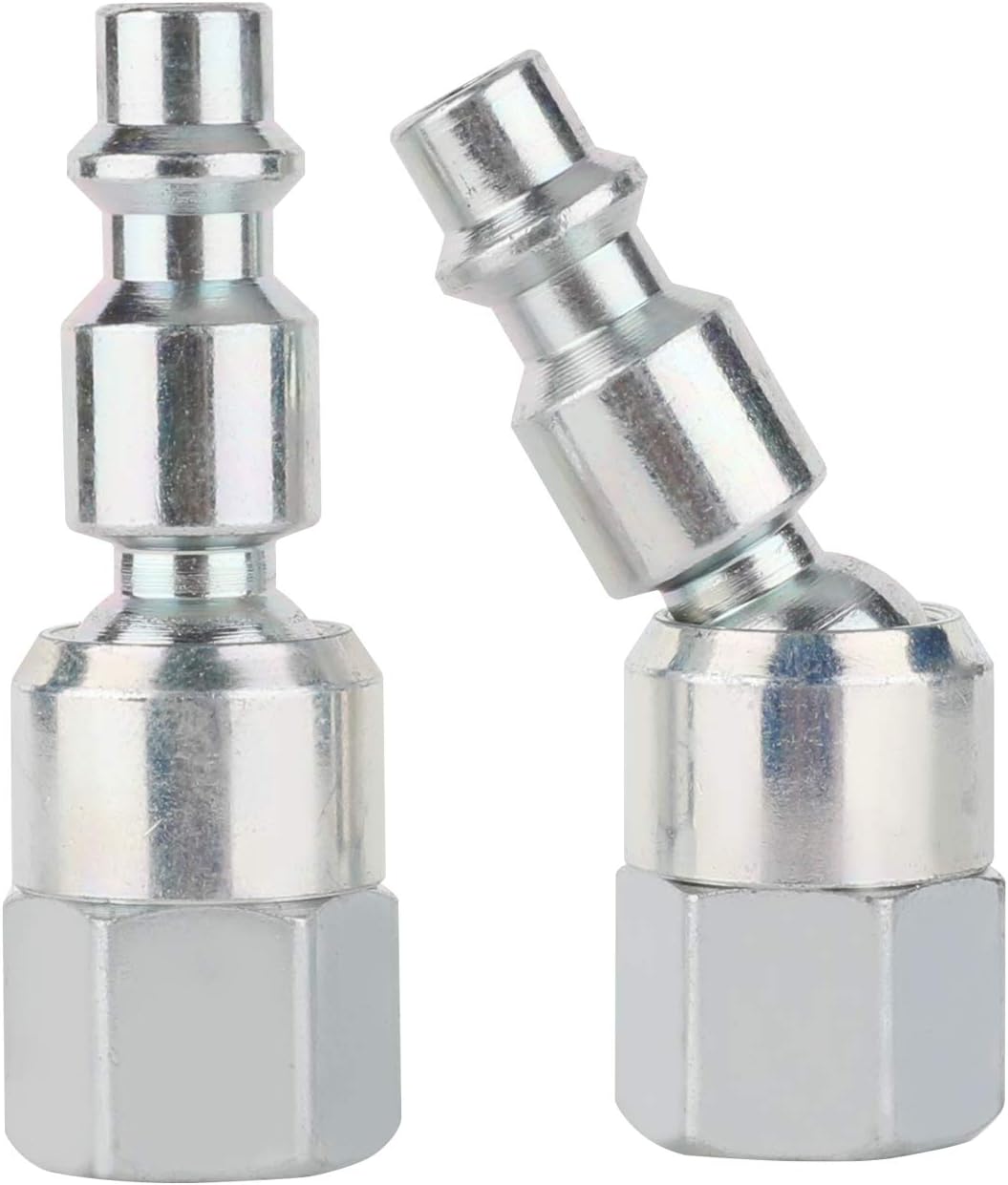 WYNNsky Air Fittings, Swivel Steel Plug, 1/4''NPT Female Threads, Industrial Type, 2-PC Air Hose Fittings