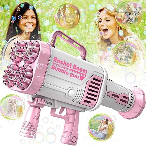 60Hole Rocket Launcher Shape Bubble Maker, Rocket Boom Bubble Gun