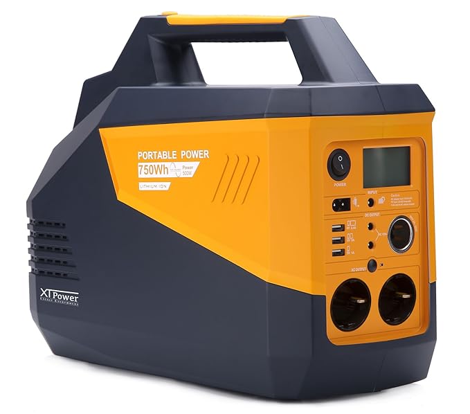 XTPower® XT-750Wh Energiespeicher - für AC Versorgung 230V/50Hz bis zu 500W - zusätzlich 2X 12V, 1x KFZ und 3X USB – Ladung ü