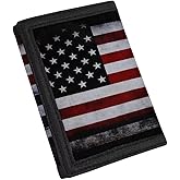 COEQINE Little Boys Wallet 9-12 Teens Boy Money Organizer Toddler Lightweight with Coin Holder Minecraft for School, American Flag Print