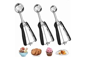 Ice Cream Scoop, Stainless Steel Heavy Duty Scooper for Hard Ice Cream with Comfortable Handle, Kitchen Tool for Gelato Sorbe