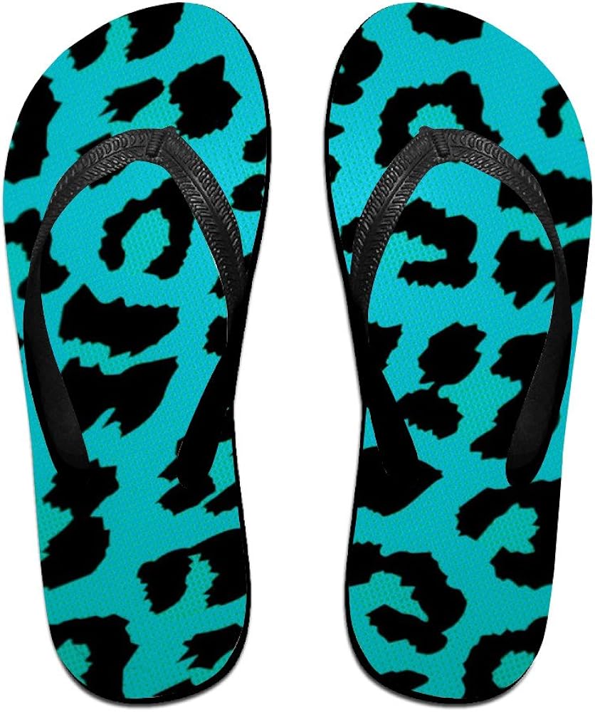 Amazon.com | Leopard Print Suitable for Summer Cool and Comfortable Flip Flops Black | Flip-Flops