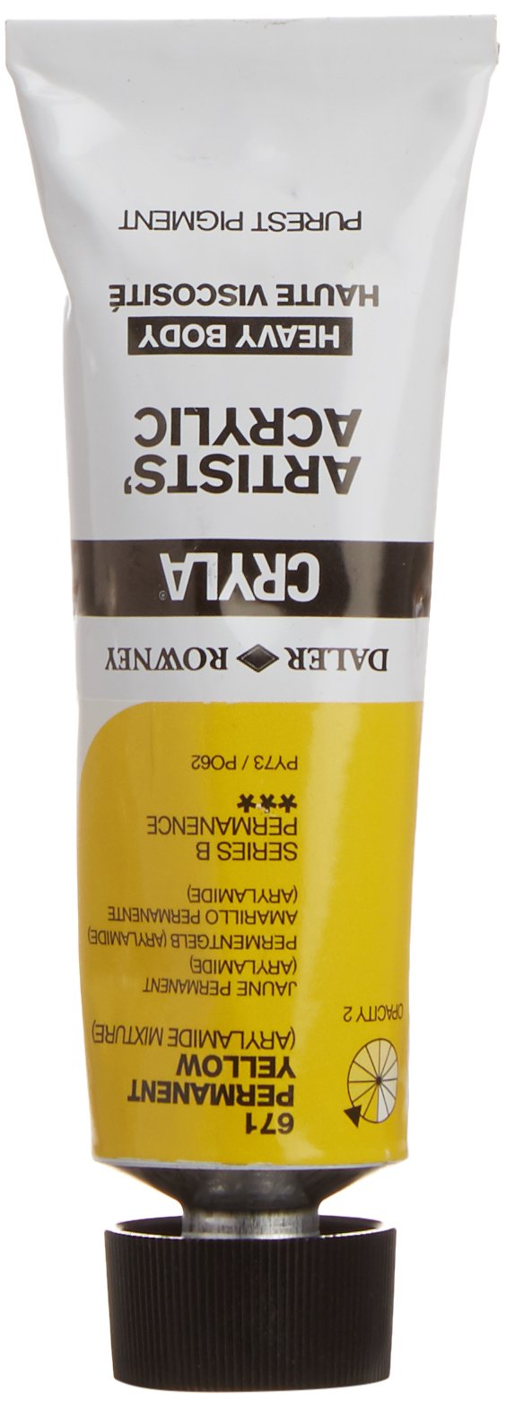 Daler-Rowney Cryla Acrylic 75 ml Permanent Yellow, Professional Artists