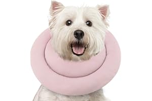 Pawfun Soft Dog Cone Alternative After Surgery,Comfortable Dog Recovery Collars Cones for Small Dogs,Adjustable Dog Neck Cone Protective Elizabethan Collar for Dogs to Stop Licking,Pink m4