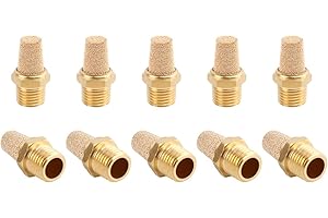 SNS PST-N02 Male Thread 1/4 NPT Brass Pneumatic Exhaust Muffler Silencer 10 PCS Per Pack