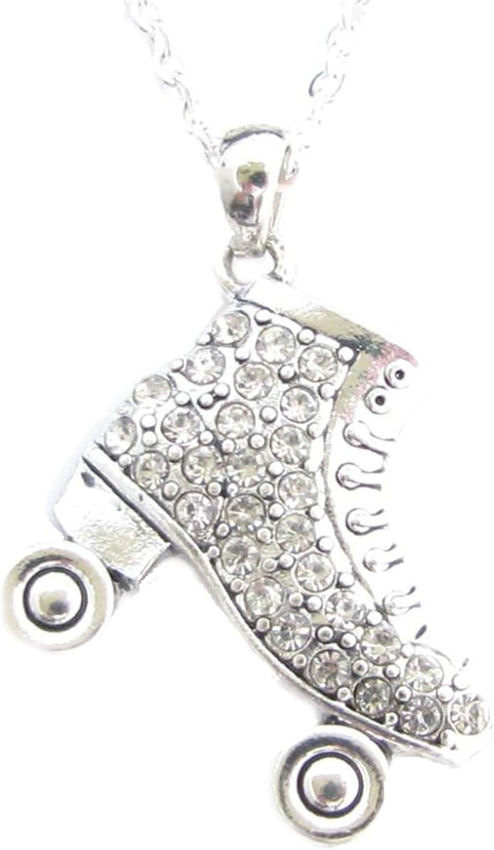 Sports Accessory Store Roller Skate Clear Crystals Silver