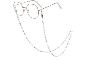 HONGEELY Eyeglass Chain Silver Stainless Steel Handmade Necklace for Reading Glasses Sunglass Beaded Chains for Men Women